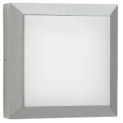 Wand- en plafondarmatuur TYPE NO 6560 klein, vierkant, dimbaar, slagvast IP54, zilver mat dimbaar