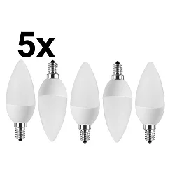 LED lamp kaarsvorm set van 5 E14 5W 470lm 2700K 200° CRI > 80 