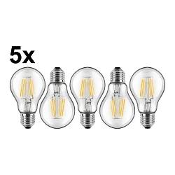 LED gloeilamp set van 5 E27 7W 810lm 2700K 300° CRI > 80 