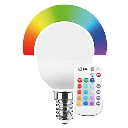 RGBW lichtbron met afstandsbediening RGB E14  5,5W 470lm 2700K 150° CRI > 80 dimbaar