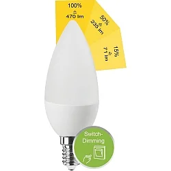 LED lamp SMD SWITCH DIM C35 C35 E14 4,9W 470lm 2700K 200° CRI >80 dimbaar