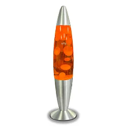 LED-lavalamp IP20, oranje, zilver, wit 
