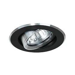 Downlight rond, draaibaar GX5,3 IP20, aluminium, zwart dimbaar