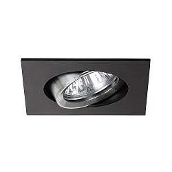 Downlight draaibaar, vierkant GX5,3 IP20, aluminium, zwart dimbaar