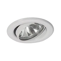 Recessed LV spot, IP20, round Ø 8.3cm, 12V AC, GX5.3 max. 50W, swivelling, white