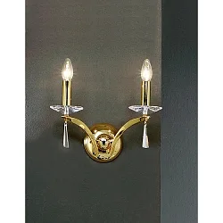 Wall luminaire STELLA, 2 flames, 2x E14 max. 40W, gold