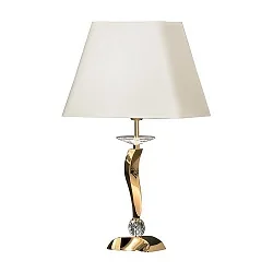 Tafelarmatuur GIRATA E27 IP20, beige, goud dimbaar