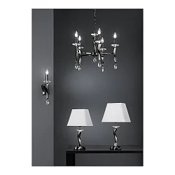 Tafelarmatuur GIRATA E27 IP20, wit, zwart chroom dimbaar