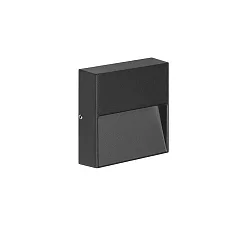 Wandarmatuur vierkant IP65, zwart, transparant 
