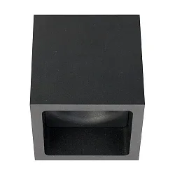 LED downlight with in-depth module, IP20, 230V, square, 10x10x10cm, 15W 3000K 1125lm 38°, structured black