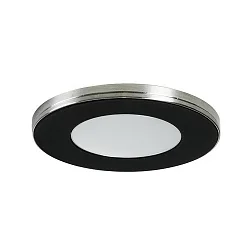 Recessed LED downlight 12V DC, IP20, with magnetic cover, 2.6W 3000K 180lm 120°, black