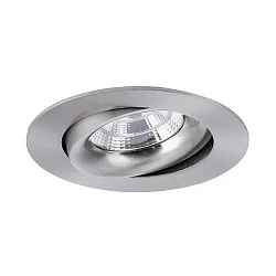 Recessed LED spot INDIWO83, IP20, round, Ø 9.5cm, Plug&Play 350mA, 5.5W 3000K 550lm 36°, swivelling 25°, matt nickel