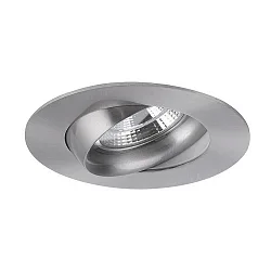 Downlight INDIWO83 rond, draaibaar IP44, nikkel mat dimbaar