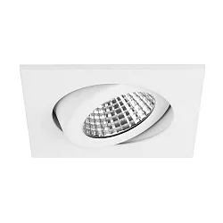 Recessed outdoor LED spot dim2warm, IP65, 8.2 x 8.2cm, Plug&Play 350mA, 6W 1800-3000K 460lm 38°, swivelling 30°, white