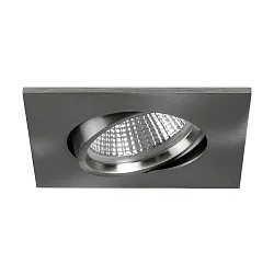 Inbouwarmatuur INDIWO68-S DTW 350MA P&P hoekig, draaibaar, Dim-To-Warm IP20, nikkel mat dimbaar 6W 420lm 1800-3000K 36° CRI >95