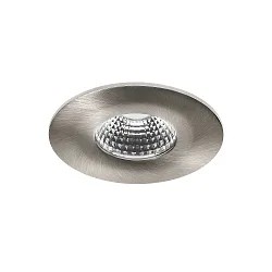 Inbouwarmatuur OBIRA rond, stijf, dimbaar IP65, nikkel geborsteld dimbaar 6,9W 550lm 3000K 38° CRI >80