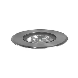 LED in-ground luminaire HYBRIDE FLAT, V4A, IP67 IK08, 24V DC, 6W 3000K 420lm 30°, passable up to 1t