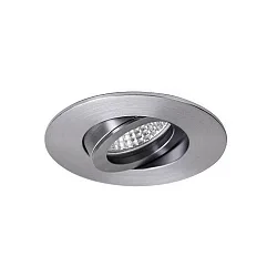 Inbouwarmatuur EXPAND GX5.3 rond, draaibaar IP20, aluminium geborsteld, mat dimbaar