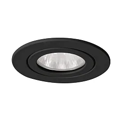 Inbouwarmatuur ITANSA R rond, stijf GX5,3 IP54, zwart dimbaar
