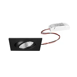 recessed luminaire IP65, glossy, black, transparent dimmable 6W 650lm 3000K 20-40° 20-40° CRI 80-89