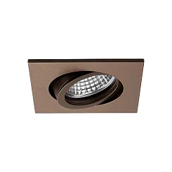 Inbouwspot TIRREL-R GU10 / PAR16 draaibaar, vierkant, met Lamphouder GU10 IP20, bruin metallic mat dimbaar