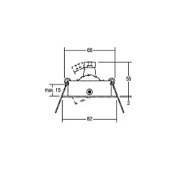 Recessed HV spot GU10, max. 50W, round, stainless steel