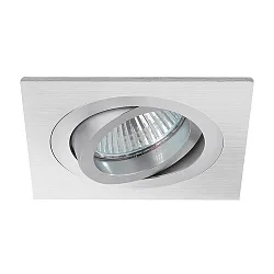 Recessed HV spot GU10, max. 50W, square, matt alu