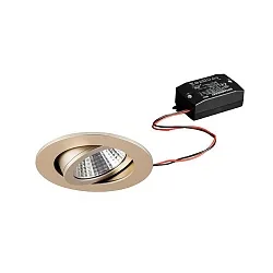 Inbouwspot TIRREL-R LED ON-OFF rond, draaibaar, schakelbaar IP20, champagne