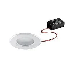 Recessed outdoor LED downlight, IP65, 230V AC, 6W 3000K 510lm 38°, fixed, white