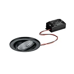 Inbouwspot BRONNY LED ON/OFF rond, draaibaar, incl. chauffeur, set van 1 IP20, zwart mat