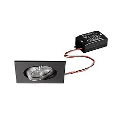 Downlight rond, draaibaar IP20, aluminium, zwart