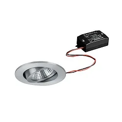 Recessed LED spot set incl. converter, IP20, round, 230V, 7W 4000K 770lm 38°, swivelling, matt alu