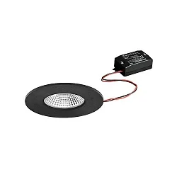 Downlight BB20 rond, stijf, ingebouwde versie, schakelbaar IP65, gepoedercoat, zwart mat 