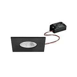 Downlight BB21 hoekig, stijf, ingebouwde versie, schakelbaar IP65, gepoedercoat, zwart mat 