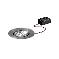 recessed luminaire BB23 round, swivelling, switchable IP65, nickel  7W 620lm 3000K 36° 36° CRI >80