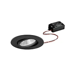 Inbouwarmatuur BB23 rond, draaibaar, schakelbaar IP65, gepoedercoat, zwart  7W 620lm 3000K 36° 36° CRI >80
