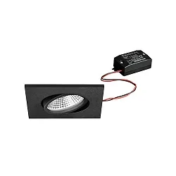 Inbouwarmatuur BB25 hoekig, draaibaar, schakelbaar IP65, gepoedercoat, zwart  7W 620lm 3000K 36° 36° CRI >80
