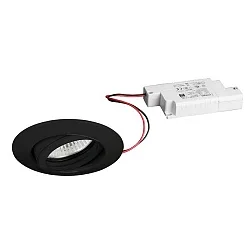 Inbouwarmatuur BREENA R rond, draaibaar LED IP20, zwart dimbaar 6W 680lm 3000K 20-40° 20-40° CRI 80-89