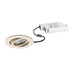 Inbouwspot TIRREL-R LED DIM rond, draaibaar, zandbeige met structuur dimbaar