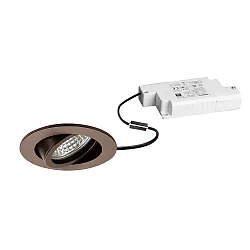 Inbouwspot TIRREL-R LED DIM rond, draaibaar, bruin metallic mat dimbaar