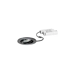 Inbouwspot TIRREL-R LED DIM rond, draaibaar IP20, glanzend, zwart dimbaar
