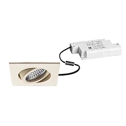 Inbouwspot TIRREL-S LED DIM hoekig, draaibaar, zandbeige met structuur dimbaar
