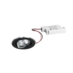 Inbouwarmatuur IP20, glanzend, zwart, transparant 6W 680lm 3000K 20-40° 20-40° CRI 80-89