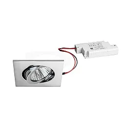 Downlight hoekig, draaibaar IP20, chroom dimbaar