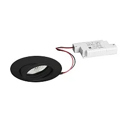 recessed luminaire round, swivelling IP20, black dimmable 6W 460lm 1800-3000K 20-40° 20-40° CRI 80-89