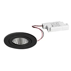 Inbouwarmatuur ITANSA R BB15 rond, stijf LED IP54, zwart dimbaar 6W 680lm 3000K 20-40° 20-40° CRI 80-89