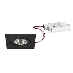 Inbouwarmatuur ITANSA S BB16 stijf, vierkant LED IP54, zwart dimbaar 6W 680lm 3000K 20-40° 20-40° CRI 80-89