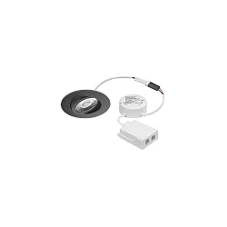 Inbouwarmatuur ABACO ROUND PHASE draaibaar, Dim-To-Warm IP44, zwart mat dimbaar 8W 530lm 1800-3000K 36° 36° CRI > 90