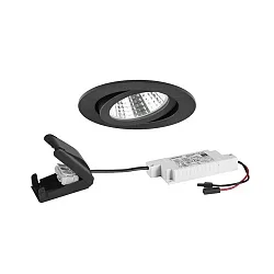 Inbouwarmatuur rond, draaibaar IP20, zwart dimbaar 6W 640lm 3000K 20-40° 20-40° CRI 80-89