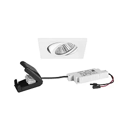Inbouwarmatuur draaibaar, vierkant IP20, wit dimbaar 6W 640lm 3000K 20-40° 20-40° CRI 80-89